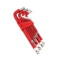 Powerbuilt 13 Piece Sae Long Arm Magnetic Hex Key Wrench Set Red