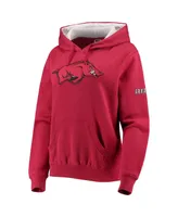 Women's Stadium Athletic Cardinal Arkansas Razorbacks Big Logo Pullover Hoodie