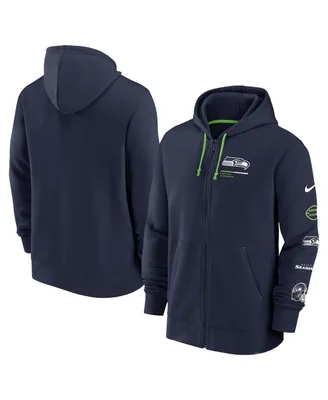 Men's Nike College Navy Seattle Seahawks Surrey Full-Zip Hoodie