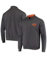 Men's Colosseum Charcoal Oklahoma State Cowboys Tortugas Logo Quarter-Zip Jacket