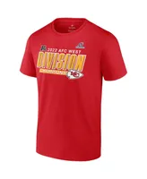 Men's Fanatics Red Kansas City Chiefs 2022 Afc West Division Champions Big and Tall Divide Conquer T-shirt