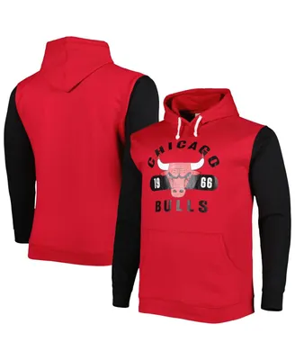Men's Fanatics Red, Black Chicago Bulls Big and Tall Bold Attack Pullover Hoodie