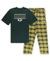 Men's Concepts Sport Green, Black Green Bay Packers Big and Tall Flannel Sleep Set