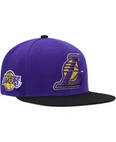 Men's Mitchell & Ness Purple, Black Los Angeles Lakers Side Core 2.0 Snapback Hat