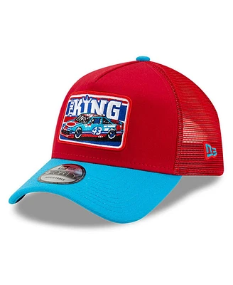 Men's New Era Scarlet, Light Blue Richard Petty Legends 9FORTY A-Frame Adjustable Trucker Hat