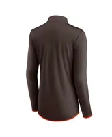 Women's Fanatics Brown Cleveland Browns Worth the Drive Quarter-Zip Top