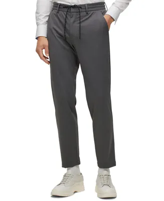 Boss by Hugo Men's Slim-Fit Trousers Micro-Patterned Jersey