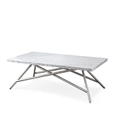 Coral Carrara Marble Coffee Table