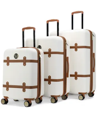 Badgley Mischka Grace Expandable Retro Luggage, Set of 3
