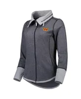 Women's Tommy Bahama Heathered Black Washington Commanders Sport Sun Fade Full-Zip Sweatshirt