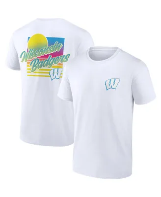 Men's Fanatics White Wisconsin Badgers High Hurdles T-shirt