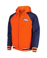 Men's G-iii Sports by Carl Banks Orange Denver Broncos 3x Champions Defender Raglan Full-Zip Hoodie Varsity Jacket