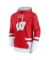 Men's Fanatics Red Wisconsin Badgers First Battle Pullover Hoodie