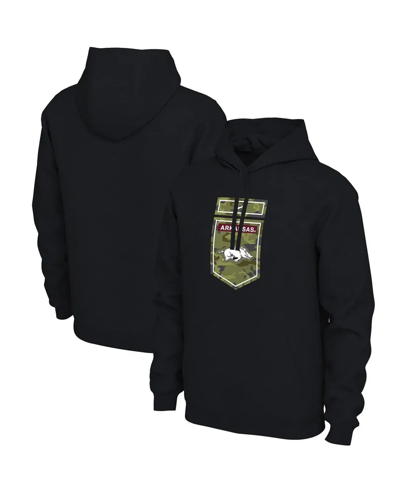 Men's Nike Black Arkansas Razorbacks Veterans Camo Pullover Hoodie