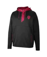 Men's Colosseum Black Indiana Hoosiers Luge 3.0 Quarter-Zip Hoodie