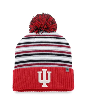 Men's Top of the World Crimson Indiana Hoosiers Dash Cuffed Knit Hat with Pom