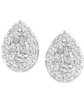 Diamond Pear-Cut Halo Stud Earrings (3/4 ct. t.w.) in 14k White Gold