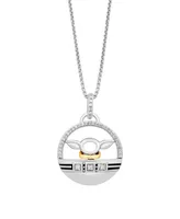 Star Wars Grogu Diamonds Pendant Necklace (1/10 ct. t.w.) in 10K Yellow Gold and Sterling Silver