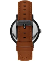 Michael Kors Men's Irving Three-Hand Brown Leather Watch 42mm