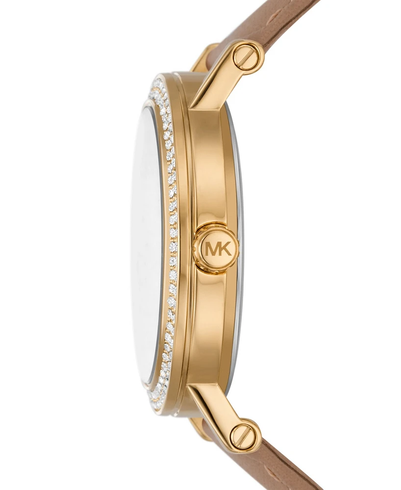 Michael Kors Women's Corey Three-Hand Leather Watch 38mm