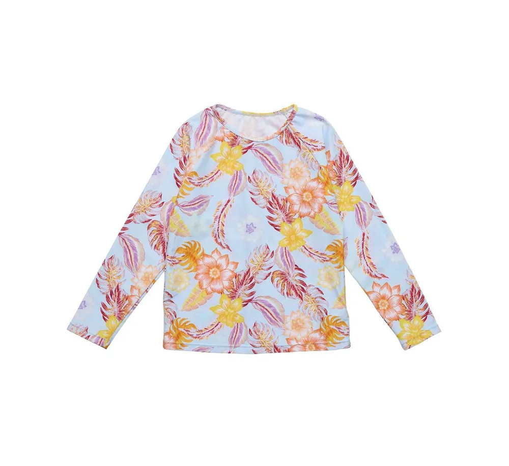 Child Girls Boho Tropical Sustainable Ls Rash Top