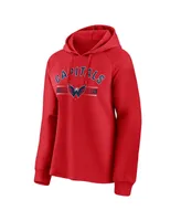 Women's Fanatics Red Washington Capitals Perfect Play Raglan Pullover Hoodie