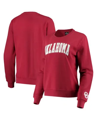Women's Colosseum Crimson Oklahoma Sooners Campanile Pullover Sweatshirt