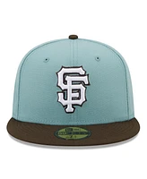 Men's New Era Light Blue, Brown San Francisco Giants 2002 World Series Beach Kiss 59FIFTY Fitted Hat
