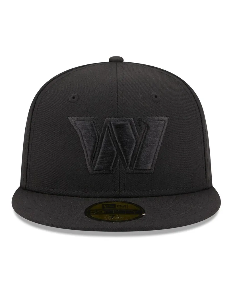 Men's New Era Washington Commanders Black on Alternate Logo 59FIFTY Fitted Hat