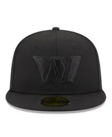 Men's New Era Washington Commanders Black on Alternate Logo 59FIFTY Fitted Hat