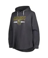 Women's Heather Charcoal Vegas Golden Knights Plus Size Fleece Pullover Hoodie