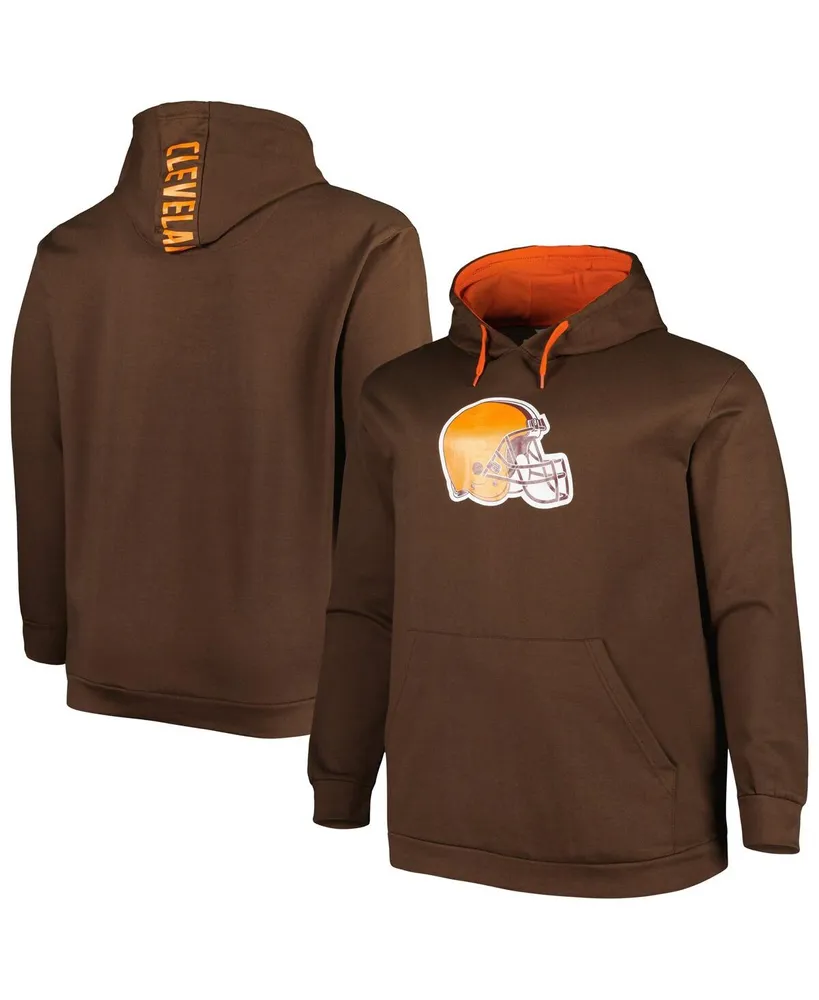 Profile Men's Brown Cleveland Browns Big and Tall Logo Pullover