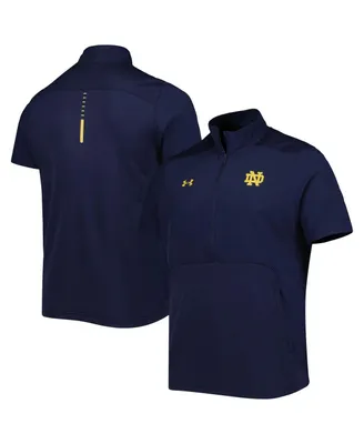 Men's Under Armour Navy Notre Dame Fighting Irish Motivate Half-Zip Jacket
