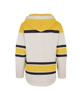 Men's '47 Brand Oatmeal Nashville Predators Rockaway Lace-Up Pullover Hoodie