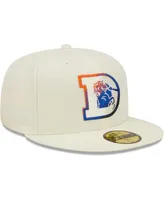 Men's New Era Cream Denver Broncos Chrome Color Dim 59FIFTY Fitted Hat