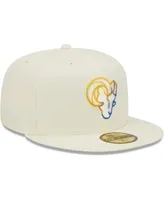 Men's New Era Cream Los Angeles Rams Chrome Color Dim 59FIFTY Fitted Hat