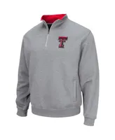 Men's Colosseum Heathered Gray Texas Tech Red Raiders Tortugas Team Logo Quarter-Zip Jacket