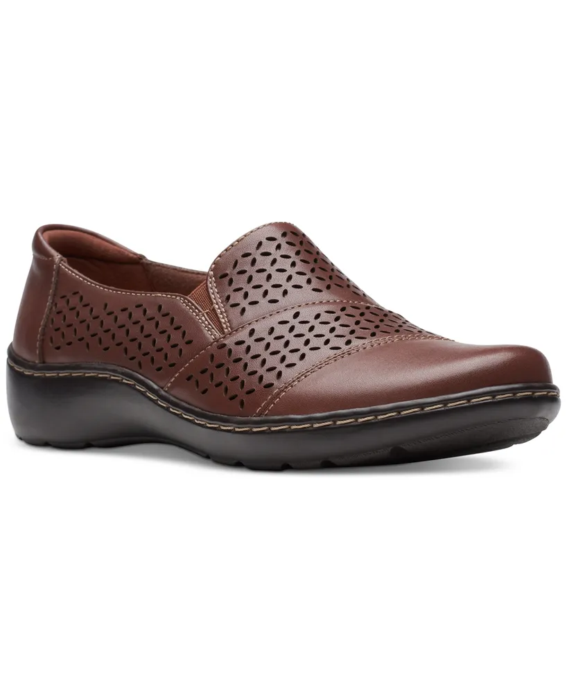 Clarks Women's Cora Drift Perforated Zip Flats