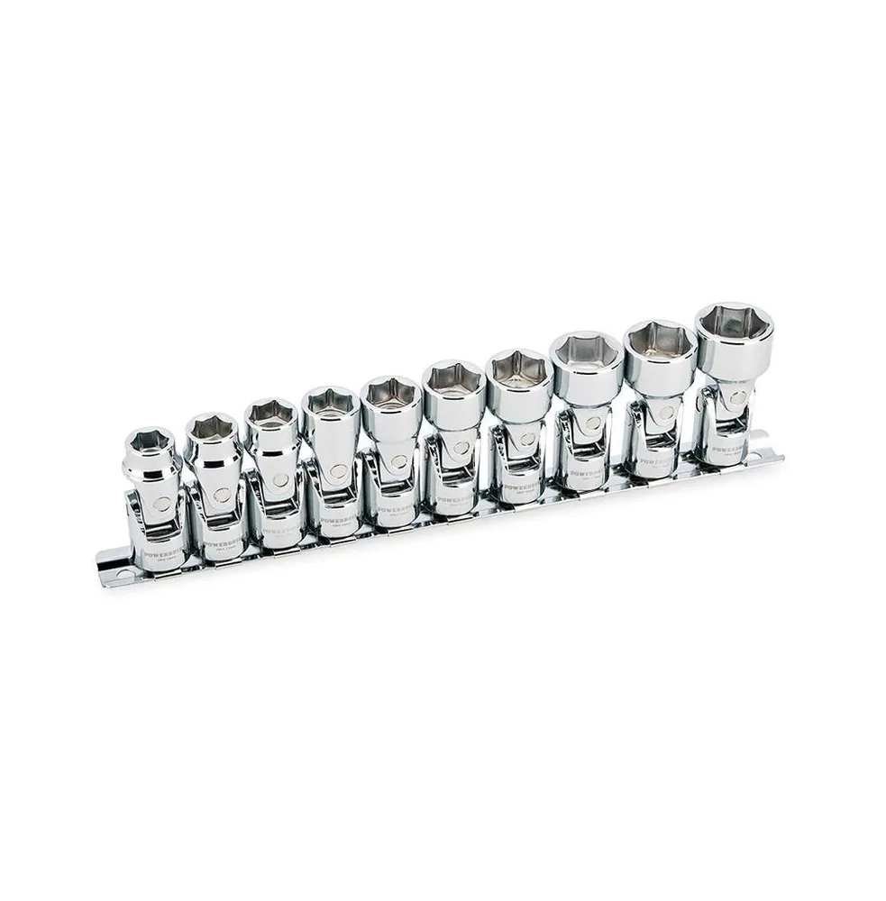 Powerbuilt 10 Piece 3/8 Inch Drive Metric Universal 6 Point Socket Set