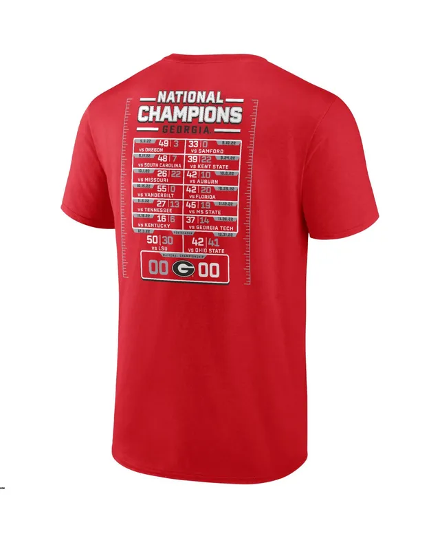 Men's Fanatics Branded Black Georgia Bulldogs College Football Playoff 2021 National Champions Schedule T-Shirt