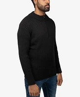 X-Ray Men's Ribbed Mock Neck Quarter-Zip Sweater