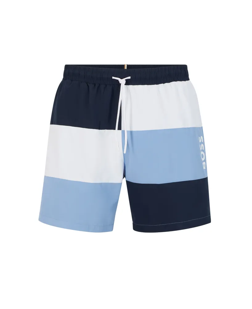 Boss by Hugo Men's Color-Blocked Quick-Drying Material Swim Shorts