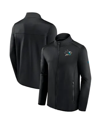 Men's Fanatics Black San Jose Sharks Authentic Pro Rink Fleece Full-Zip Jacket