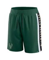 Men's Fanatics Hunter Green Milwaukee Bucks Referee Iconic Mesh Shorts