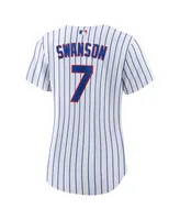 Women's Nike Dansby Swanson White, Royal Chicago Cubs Home Replica Player Jersey