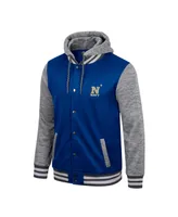 Men's Colosseum Navy Midshipmen Robinson Hoodie Full-Snap Jacket