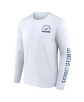 Men's Fanatics White Los Angeles Dodgers Pressbox Long Sleeve T-shirt