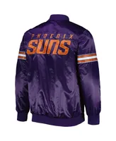 Men's Starter Purple Phoenix Suns Pick and Roll Satin Full-Snap Varsity Jacket