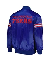 Men's Starter Royal Philadelphia 76ers Pick and Roll Satin Full-Snap Varsity Jacket