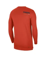 Men's Nike Orange Syracuse 2022 Coach Performance Long Sleeve V-Neck T-shirt